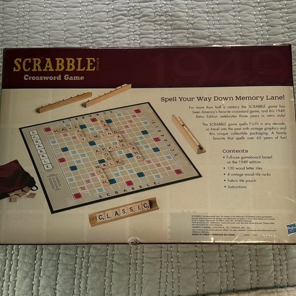 Scrabble Crossword Game Retro Series  Brand New Sealed Box - Picture 3 of 9